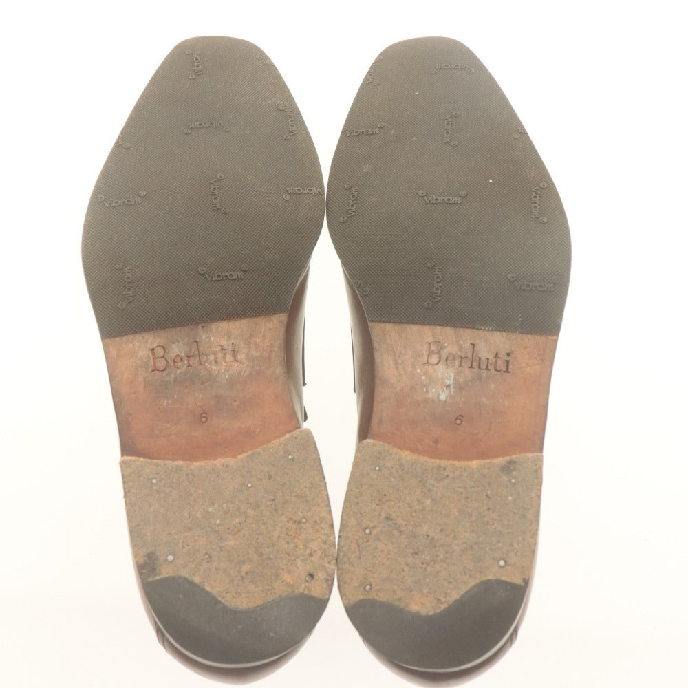 ■ Berluti Leather Shoes Andy Demesure Loafers Timeless Masterpiece Men's 6 (equivalent to 24.5-25cm) Light Brown