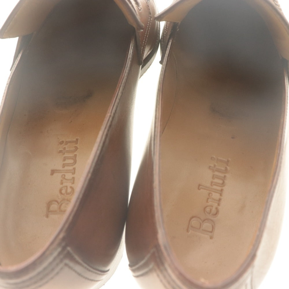 ■ Berluti Leather Shoes Andy Demesure Loafers Timeless Masterpiece Men's 6 (equivalent to 24.5-25cm) Light Brown