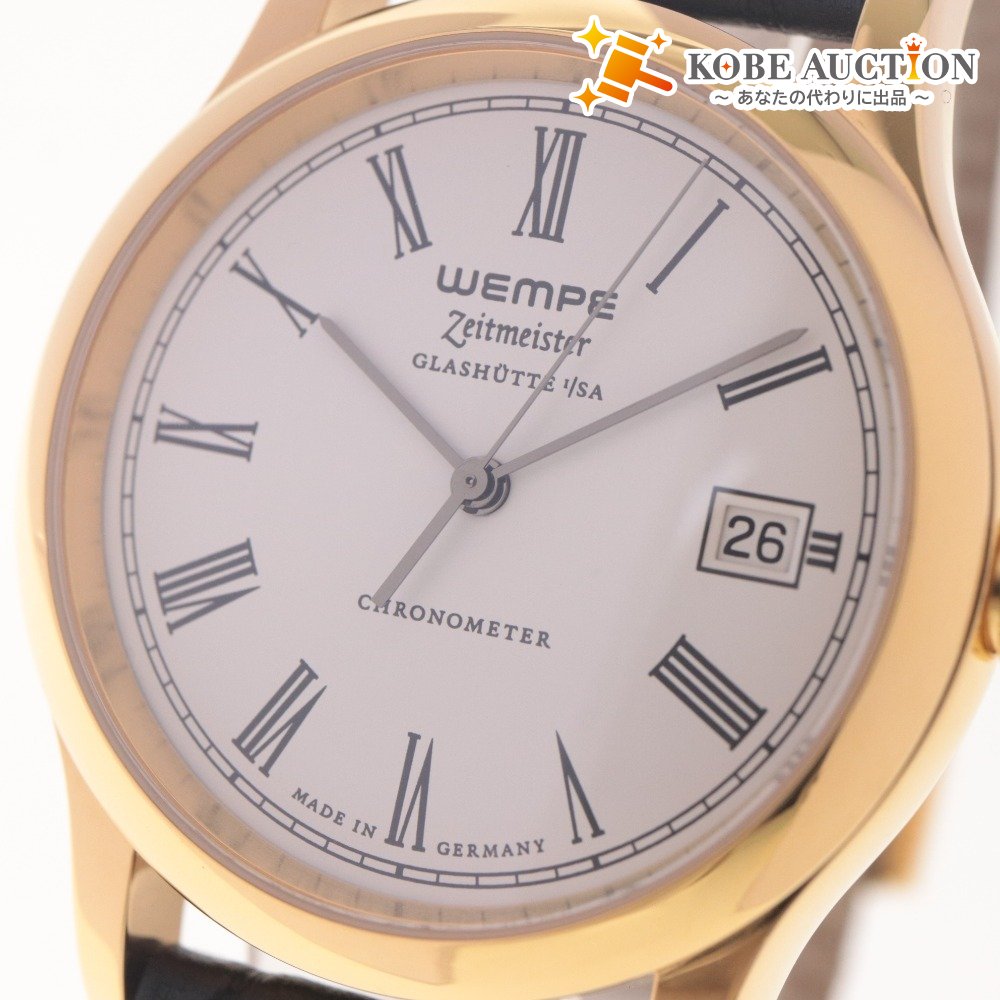 ■ Wempe Wristwatch Zeitmeister 380253 Glashütte Automatic Germany Gold Plated Men's Gold Working (Repaired)