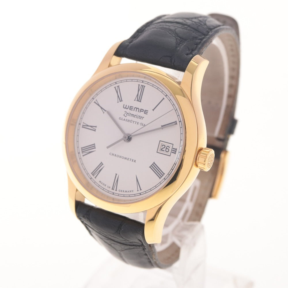 ■ Wempe Wristwatch Zeitmeister 380253 Glashütte Automatic Germany Gold Plated Men's Gold Working (Repaired)