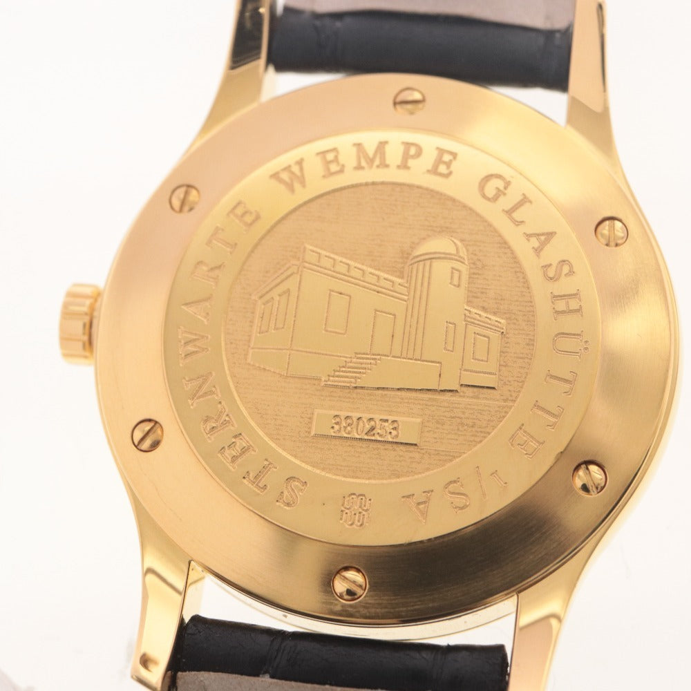 ■ Wempe Wristwatch Zeitmeister 380253 Glashütte Automatic Germany Gold Plated Men's Gold Working (Repaired)