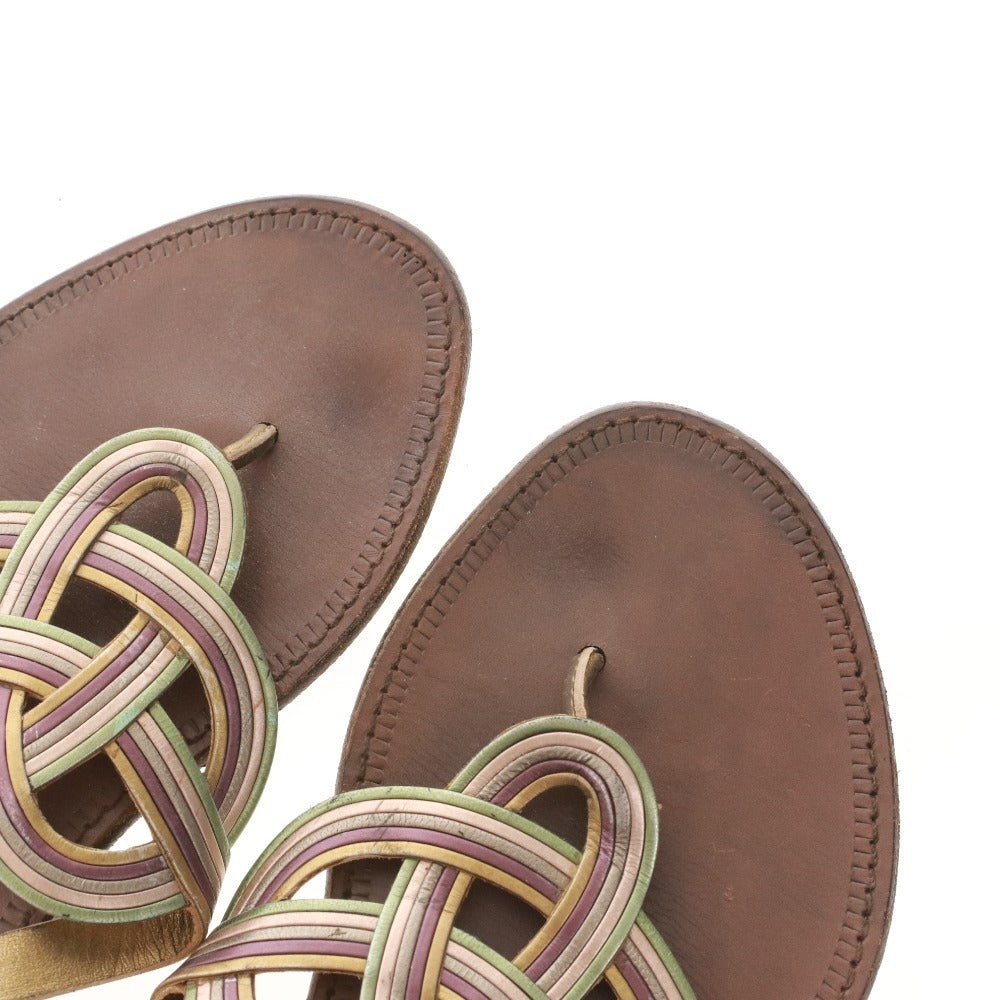 ■ ボッテガヴェネタ サンダル 靴 フラット レディース 36 （23cm相当） ゴールド ブラウン