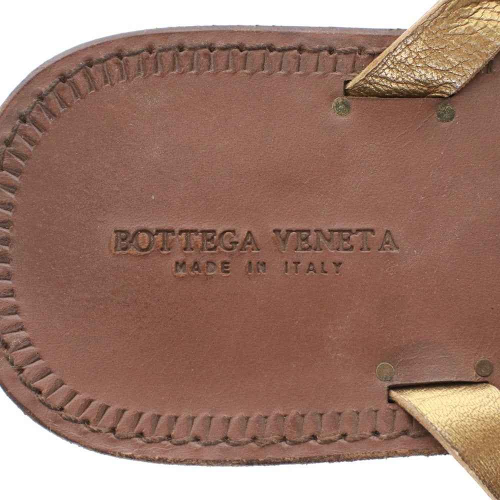 ■ ボッテガヴェネタ サンダル 靴 フラット レディース 36 （23cm相当） ゴールド ブラウン