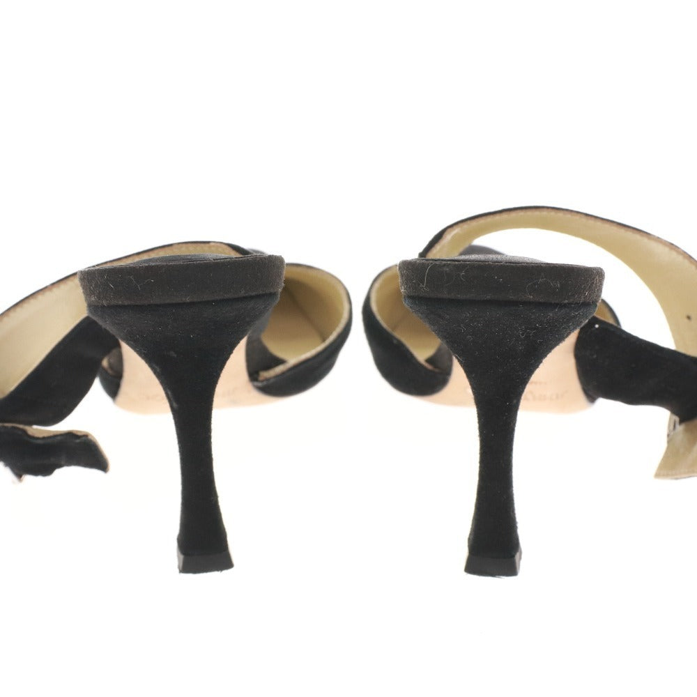 ■ Jimmy Choo mule sandals, suede with crystal buckle, women's size 36 (equivalent to 23cm), black
