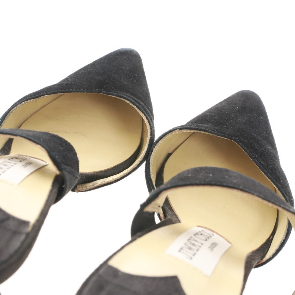 ■ Jimmy Choo mule sandals, suede with crystal buckle, women's size 36 (equivalent to 23cm), black