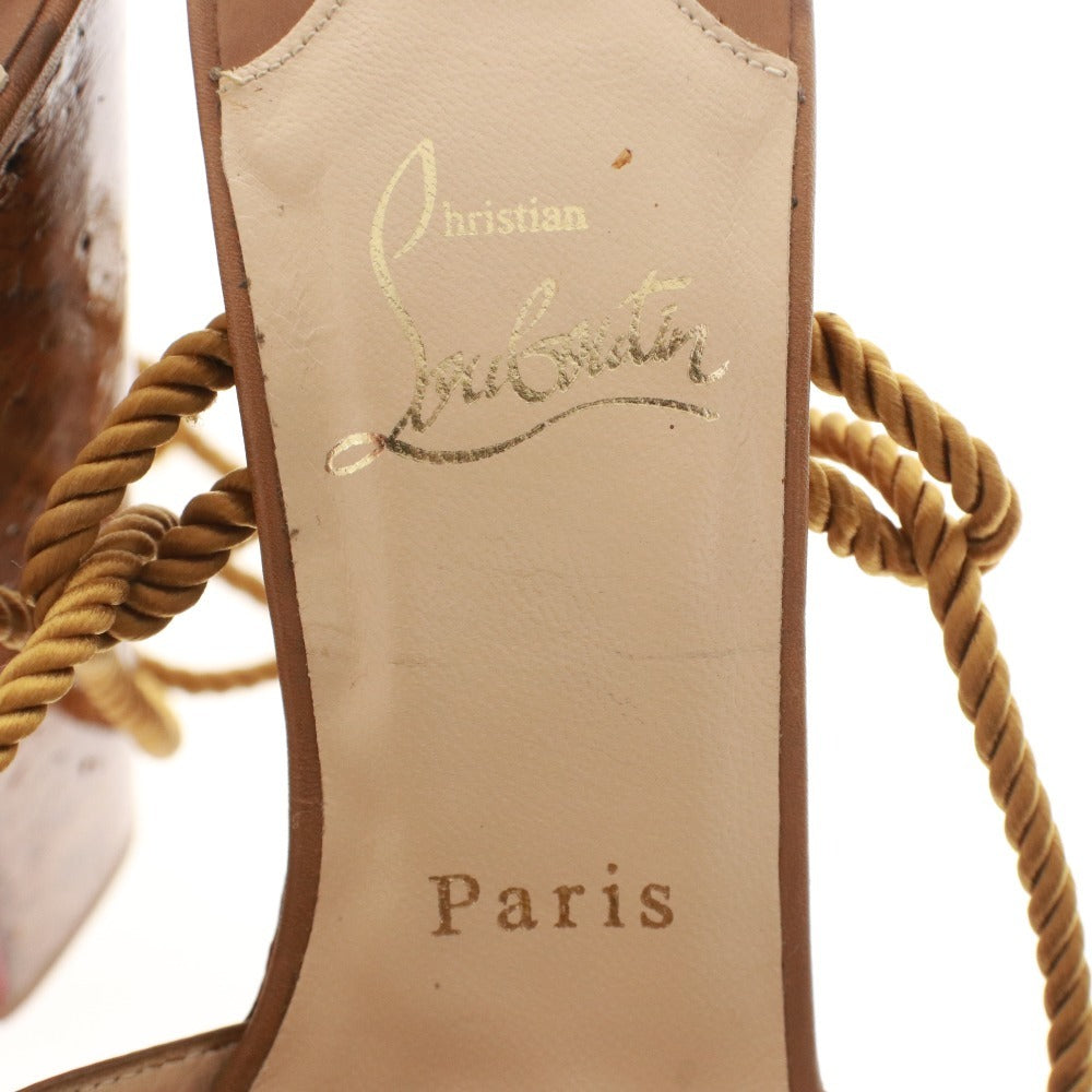 ■ Christian Louboutin Sandals, Wedge Sole, Platform Sole, Women's, Size 36 (equivalent to 23cm), Brown