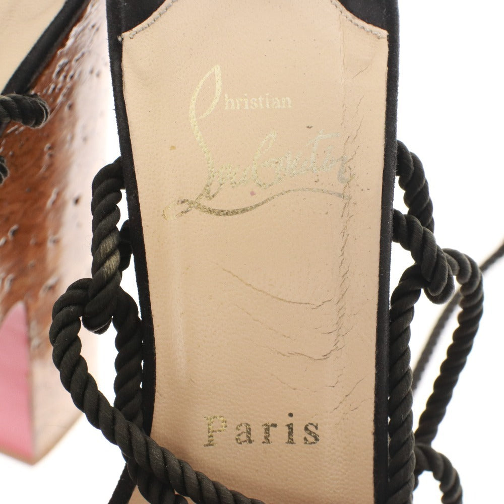 ■ Christian Louboutin Sandals, Wedge Sole, Platform Sole, Women's, Size 36 (equivalent to 23cm), Black