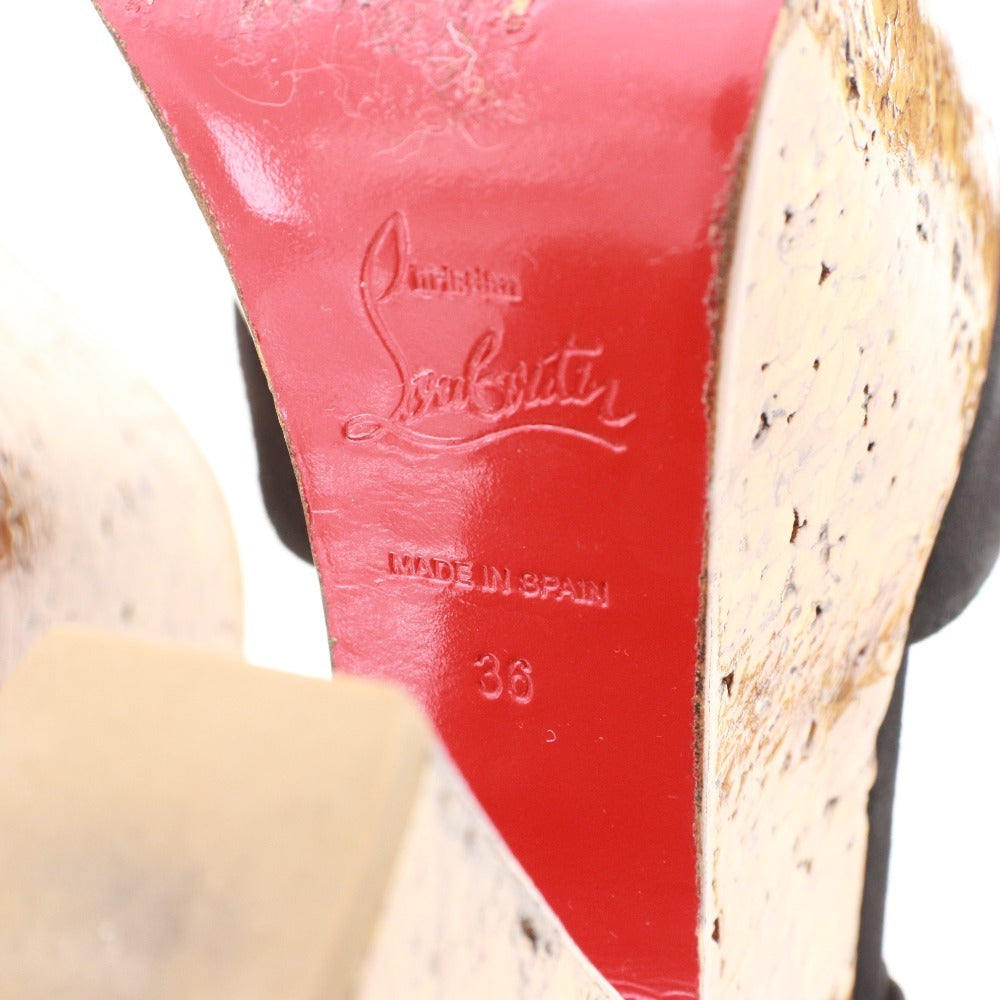 ■ Christian Louboutin Sandals, Wedge Sole, Platform Sole, Women's, Size 36 (equivalent to 23cm), Black