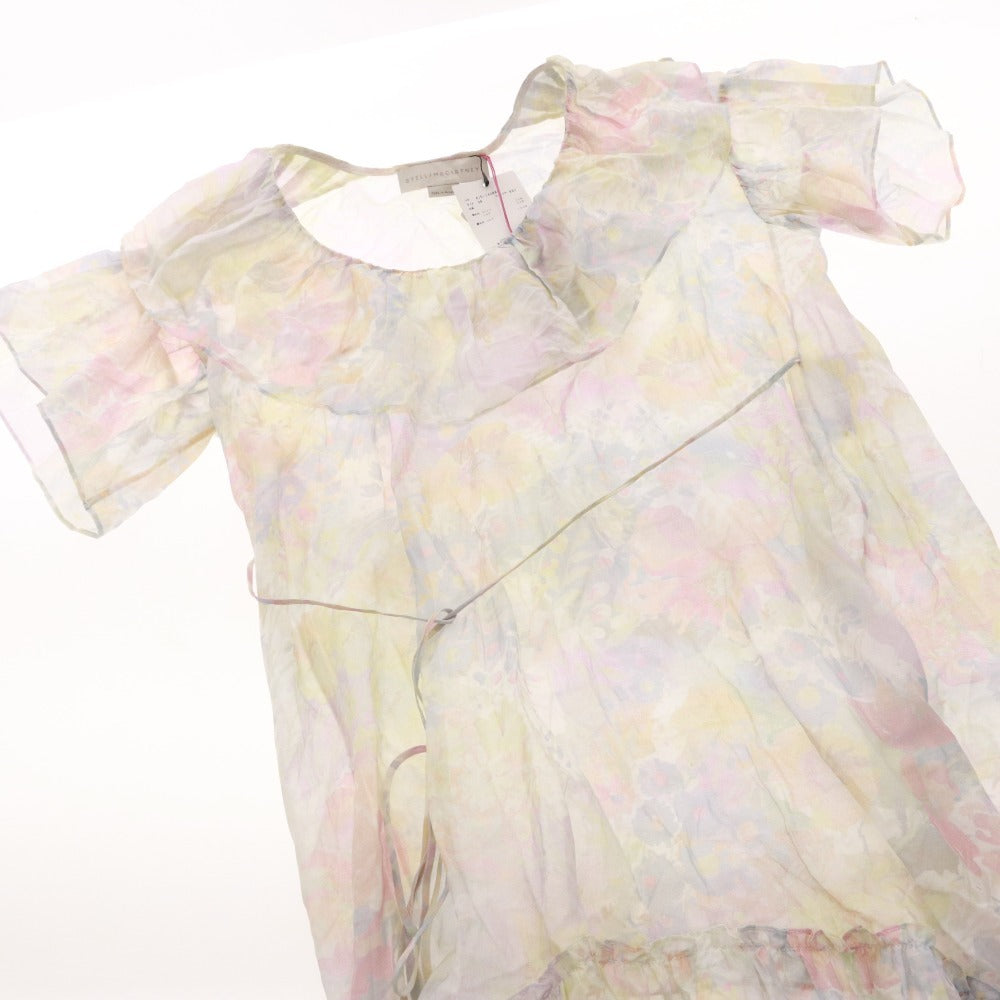 ■ ステラマッカートニー ワンピース 半袖 花柄 総柄 レディース 36 ピンク イエロー ブルー タグ付き 未使用