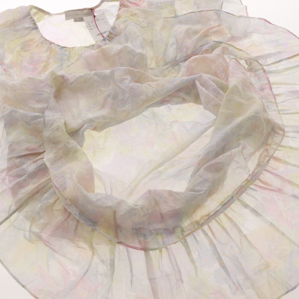 ■ ステラマッカートニー ワンピース 半袖 花柄 総柄 レディース 36 ピンク イエロー ブルー タグ付き 未使用