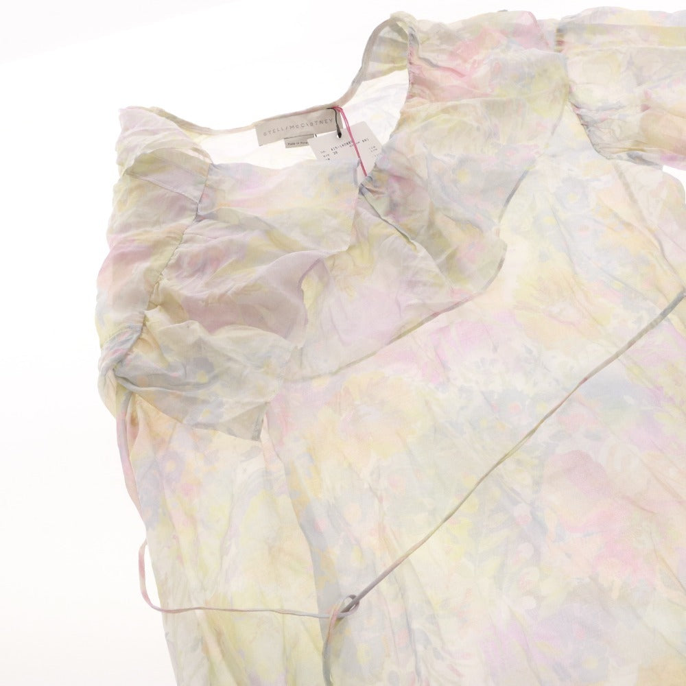 ■ ステラマッカートニー ワンピース 半袖 花柄 総柄 レディース 36 ピンク イエロー ブルー タグ付き 未使用