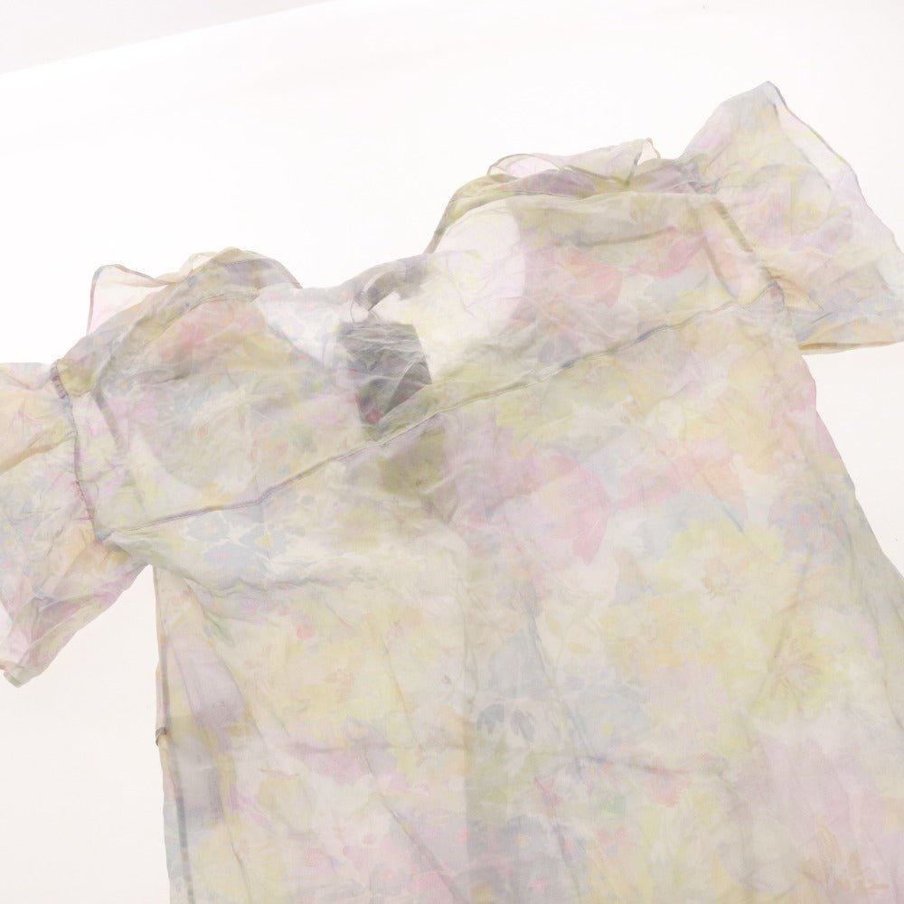 ■ ステラマッカートニー ワンピース 半袖 花柄 総柄 レディース 36 ピンク イエロー ブルー タグ付き 未使用