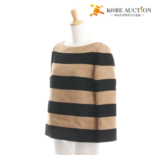■ ステラマッカートニー プルオーバー 長袖 トップス ボーダー レディース 38 ブラック ブラウン