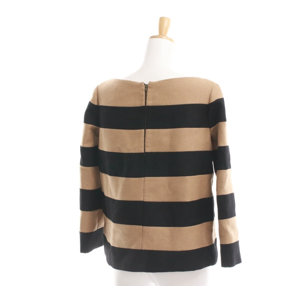 ■ ステラマッカートニー プルオーバー 長袖 トップス ボーダー レディース 38 ブラック ブラウン