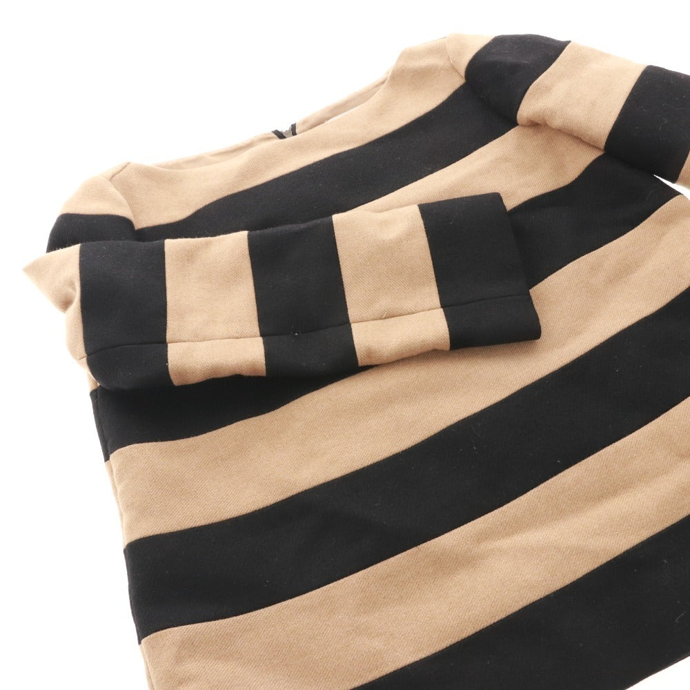 ■ ステラマッカートニー プルオーバー 長袖 トップス ボーダー レディース 38 ブラック ブラウン