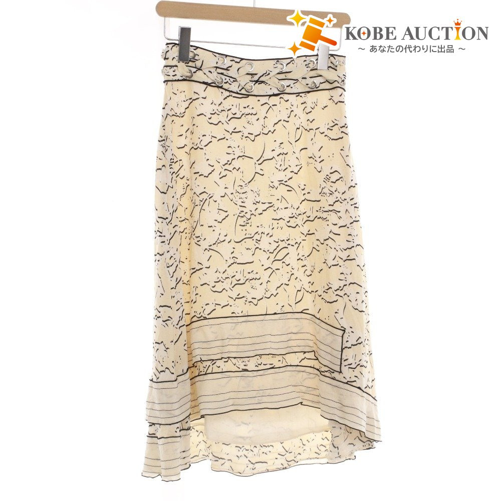 ■ Proenza Schouler Skirt Bottoms, All-Over Print, Women's, Size 2 (Small), Beige