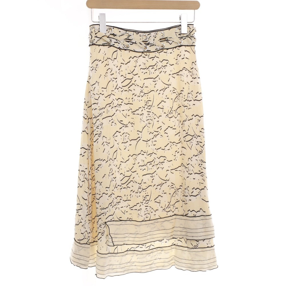 ■ Proenza Schouler Skirt Bottoms, All-Over Print, Women's, Size 2 (Small), Beige