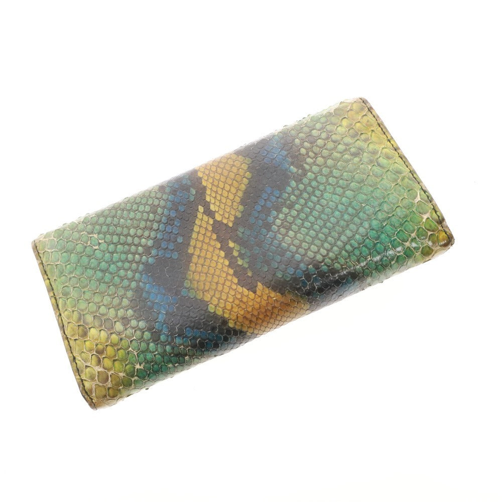 ■ Gucci Horsebit Python Long Wallet for Men and Women in Green