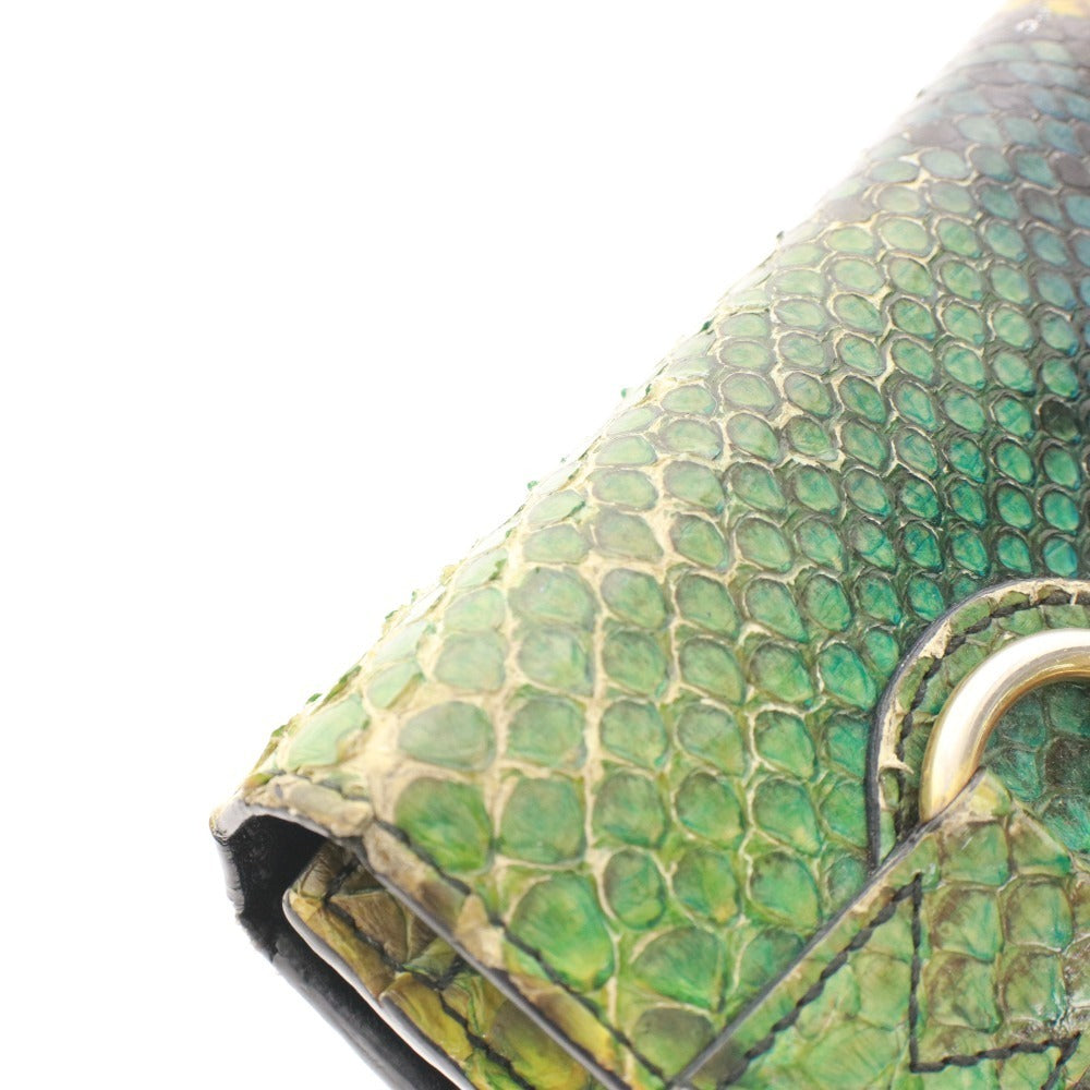 ■ Gucci Horsebit Python Long Wallet for Men and Women in Green