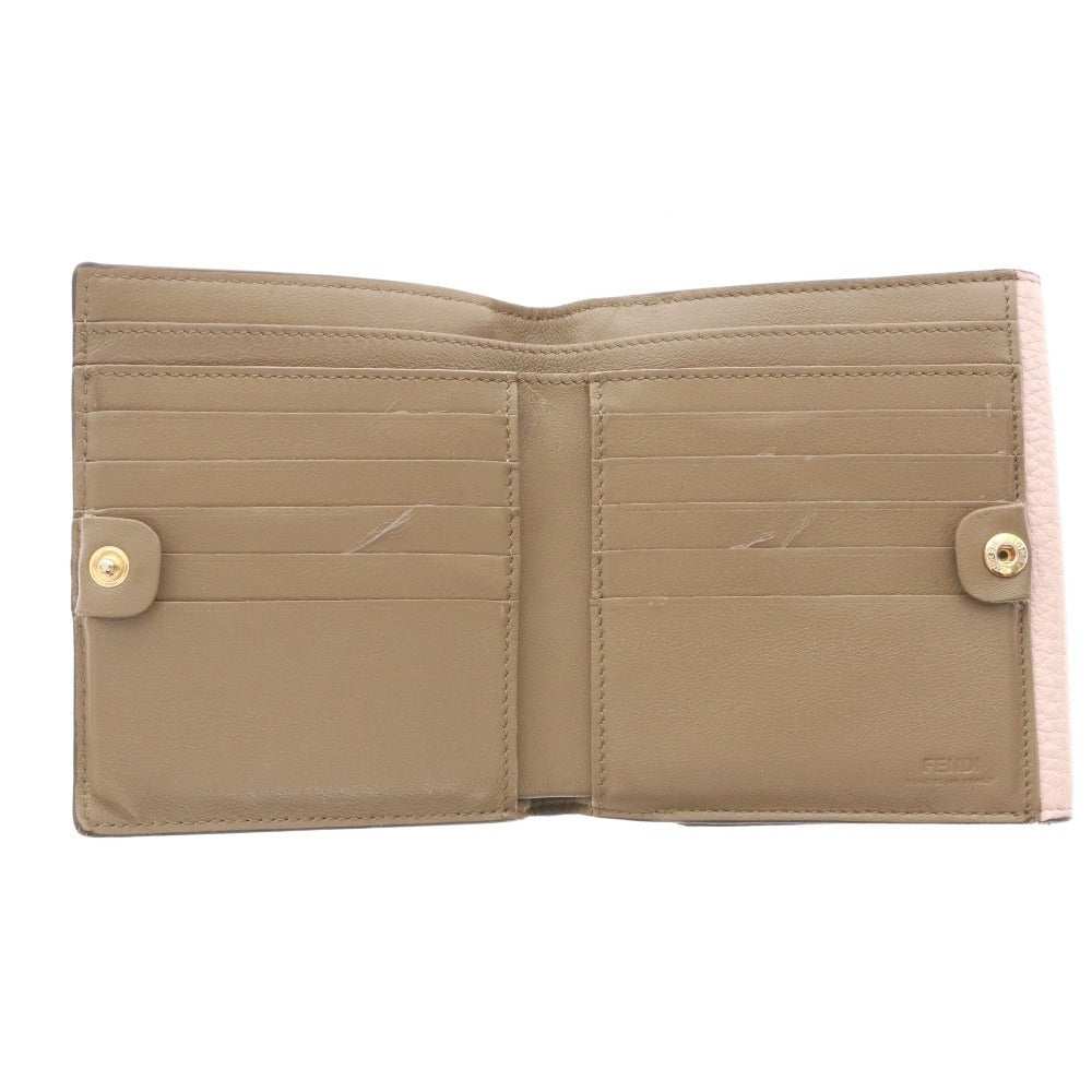 ■ Fendi Peekaboo Bifold Wallet for Women, Pink and Brown