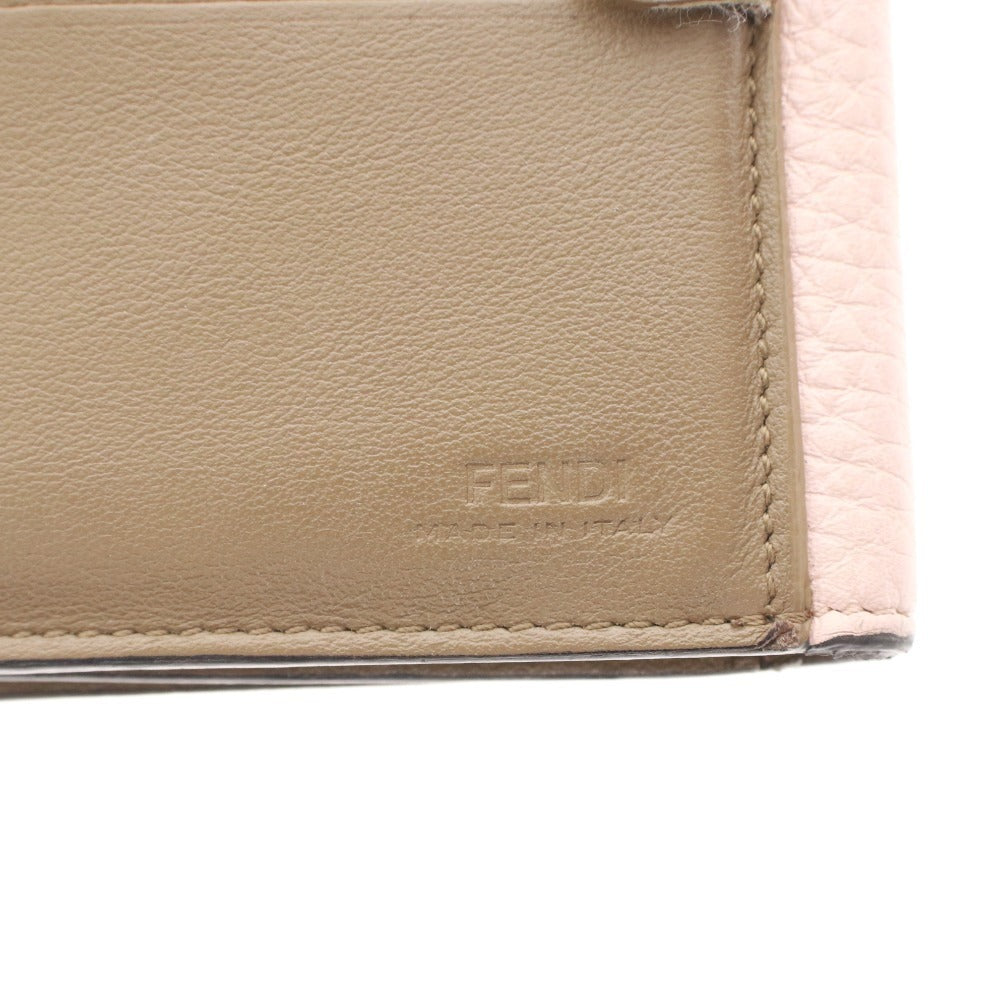 ■ Fendi Peekaboo Bifold Wallet for Women, Pink and Brown