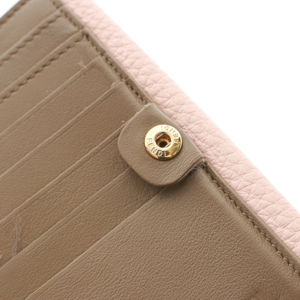 ■ Fendi Peekaboo Bifold Wallet for Women, Pink and Brown