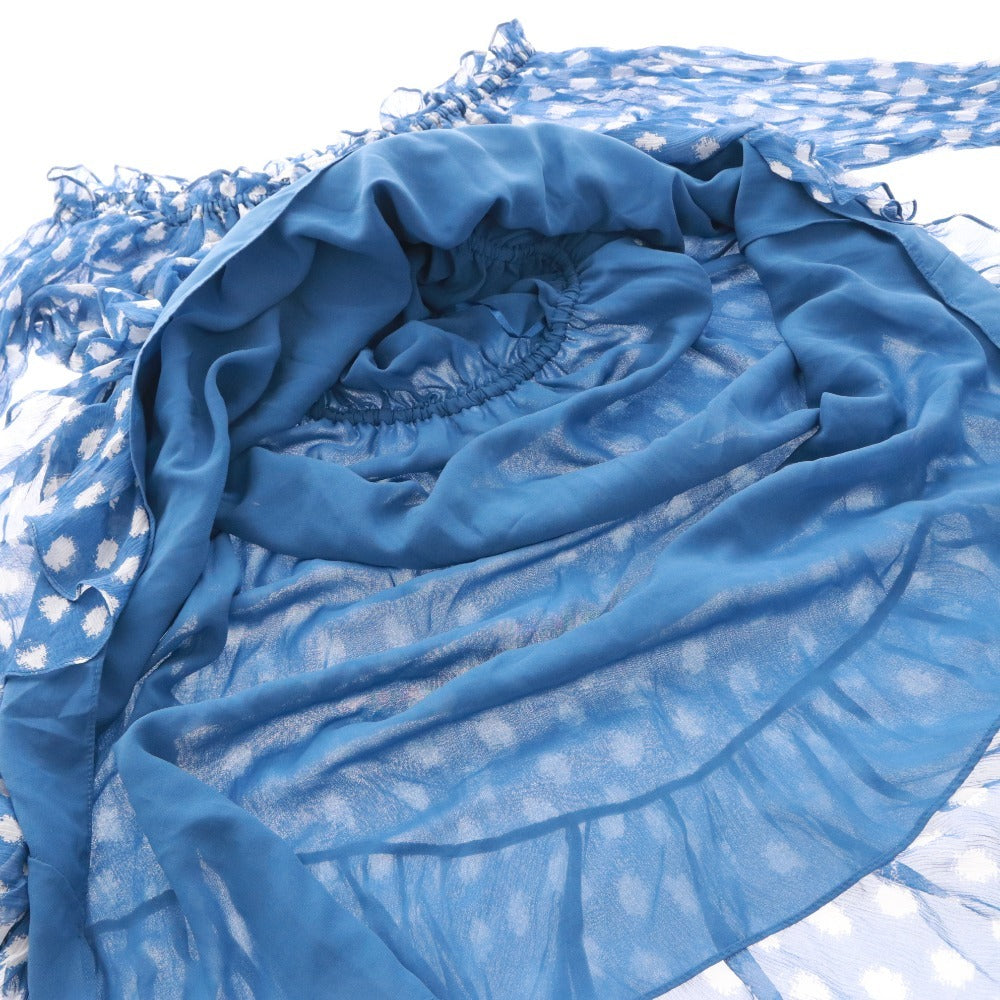 Diane von Furstenberg wrap dress, long sleeves, silk dotted top and bottoms, women's, size 2 (equivalent to S), blue