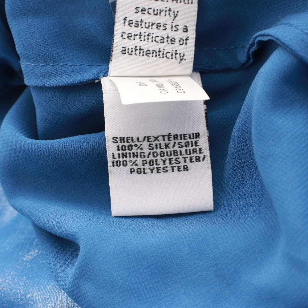 Diane von Furstenberg wrap dress, long sleeves, silk dotted top and bottoms, women's, size 2 (equivalent to S), blue