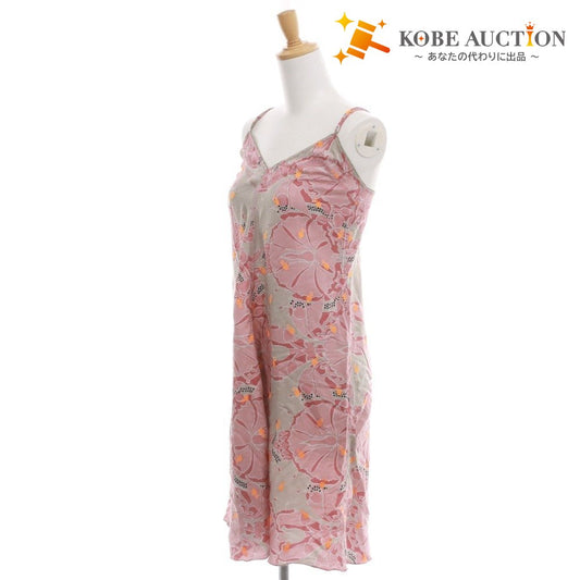 ■ Stella McCartney cami dress top and bottoms floral print women's size 2 pink gray