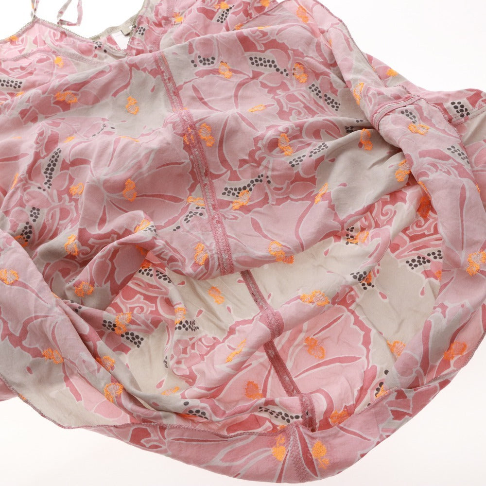 ■ Stella McCartney cami dress top and bottoms floral print women's size 2 pink gray