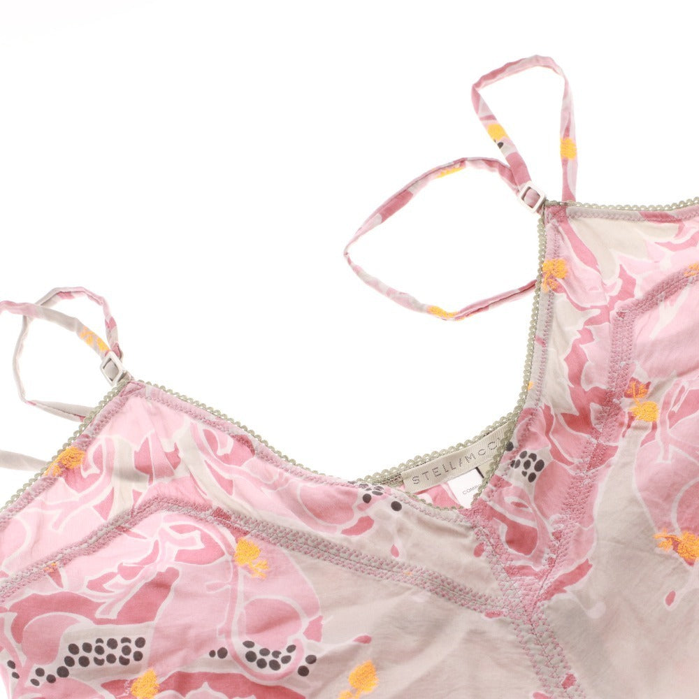 ■ Stella McCartney cami dress top and bottoms floral print women's size 2 pink gray