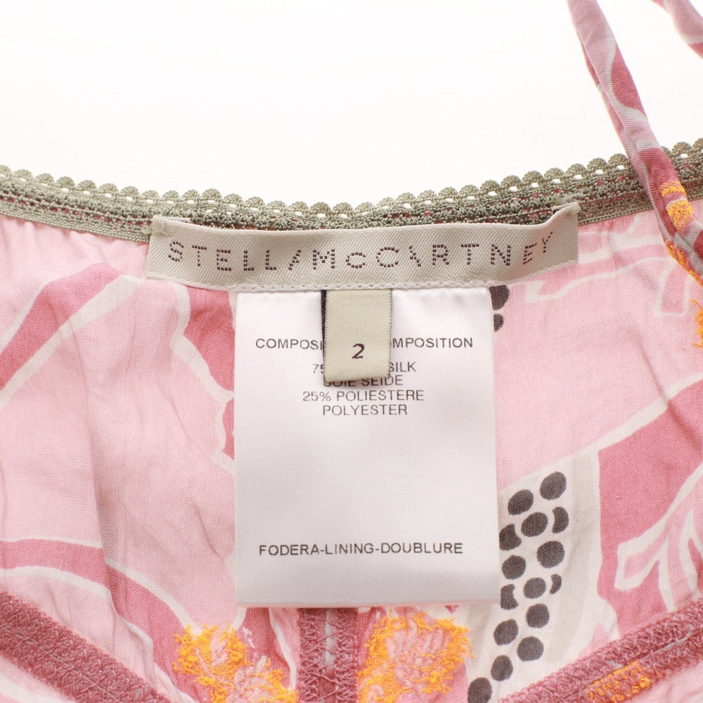 ■ Stella McCartney cami dress top and bottoms floral print women's size 2 pink gray
