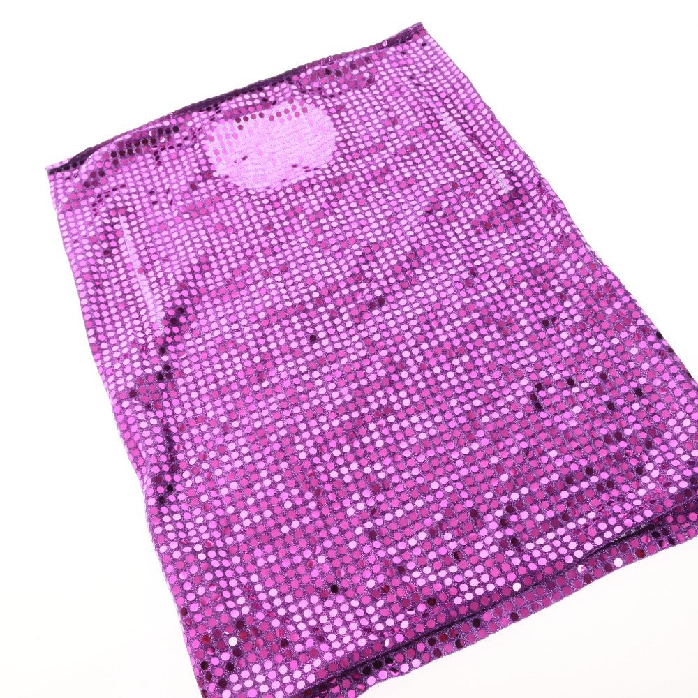 ■ コムデギャルソン ノースリーブ トップス スパンコール スクエア レディース S パープル