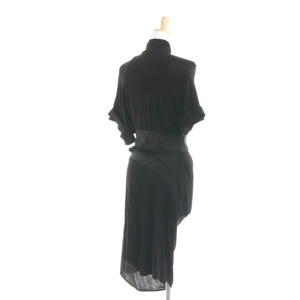 Balenciaga One-Piece Dress, Short Sleeve, Top and Bottoms, Waist-Trimmed, Women's, Size 36 (Equivalent to XS), Black