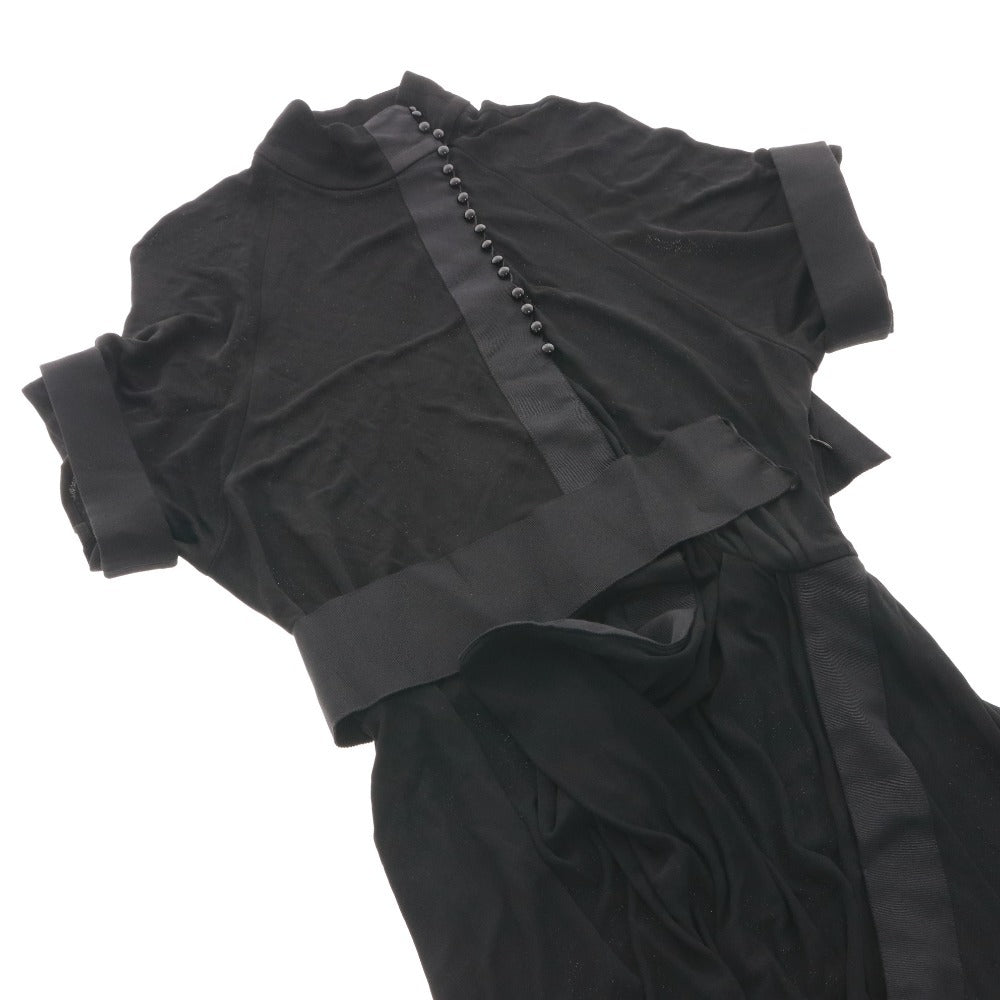 Balenciaga One-Piece Dress, Short Sleeve, Top and Bottoms, Waist-Trimmed, Women's, Size 36 (Equivalent to XS), Black