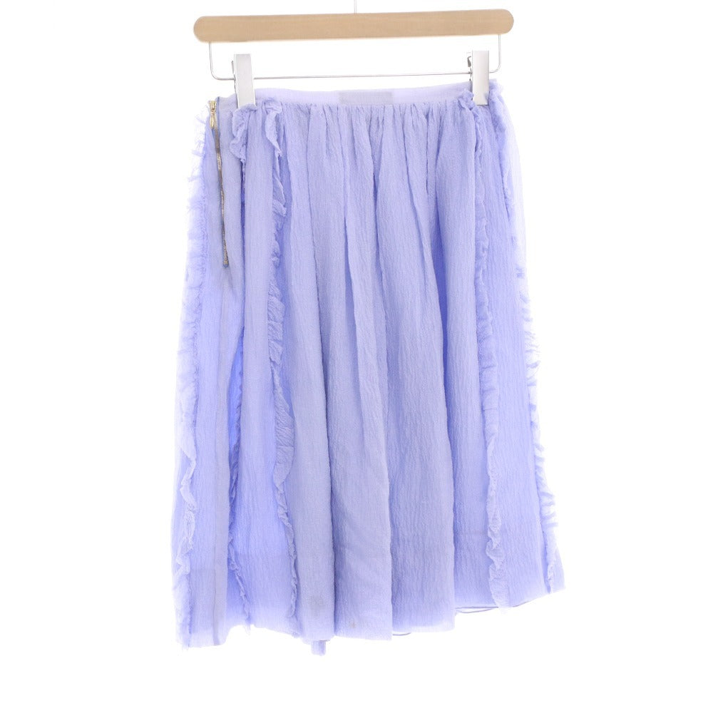 ■ Rochas skirt bottoms, ruffled, knee-length, women's, size 40 (equivalent to M), purple