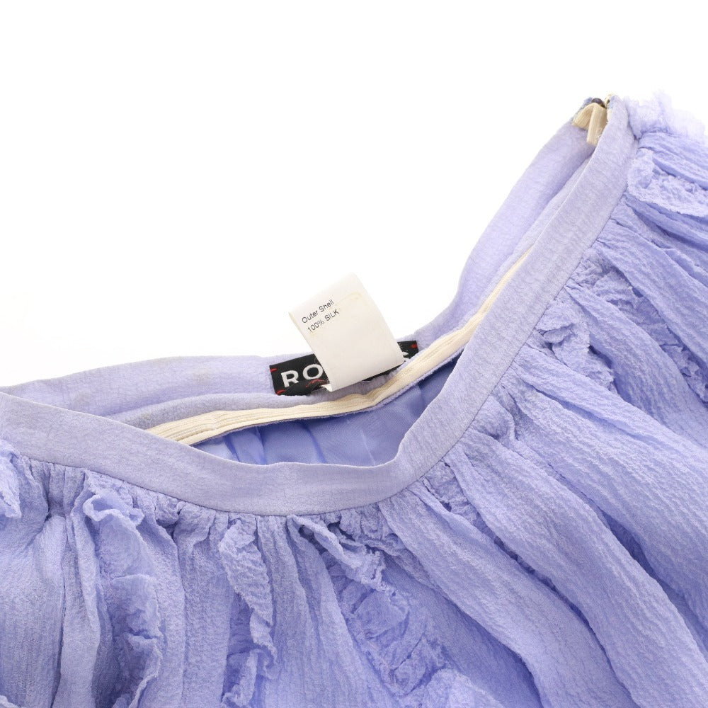 ■ Rochas skirt bottoms, ruffled, knee-length, women's, size 40 (equivalent to M), purple