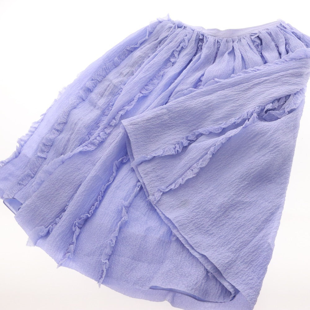 ■ Rochas skirt bottoms, ruffled, knee-length, women's, size 40 (equivalent to M), purple