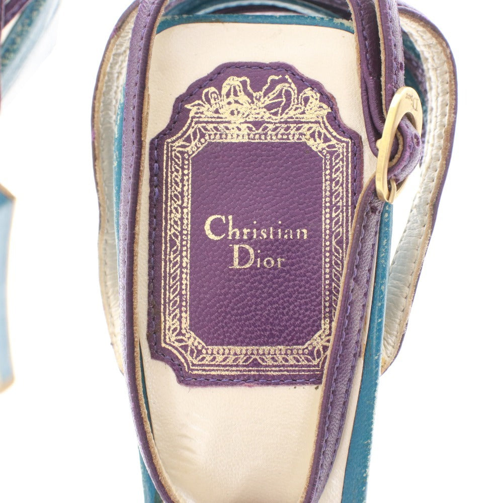 ■ Christian Dior Women's Party Sandals, Stiletto Heels, Size 36 1/2 (23.5cm), Purple and Blue