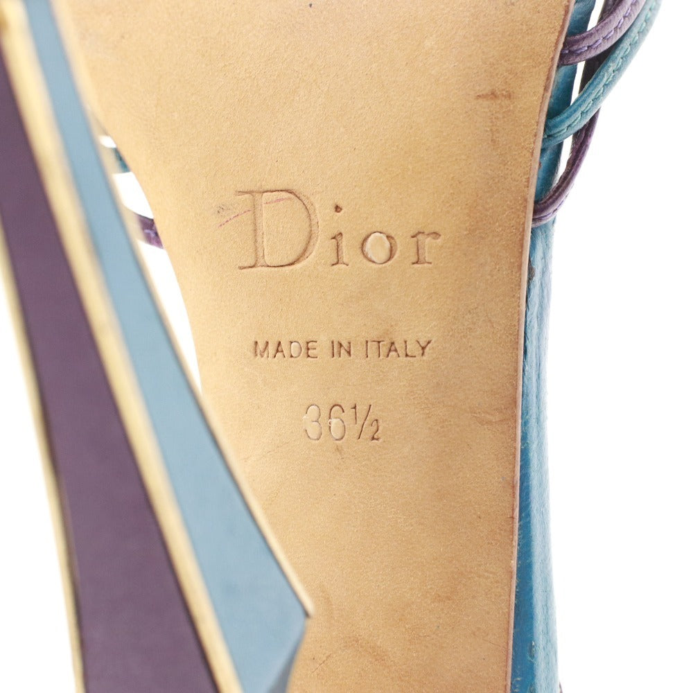 ■ Christian Dior Women's Party Sandals, Stiletto Heels, Size 36 1/2 (23.5cm), Purple and Blue
