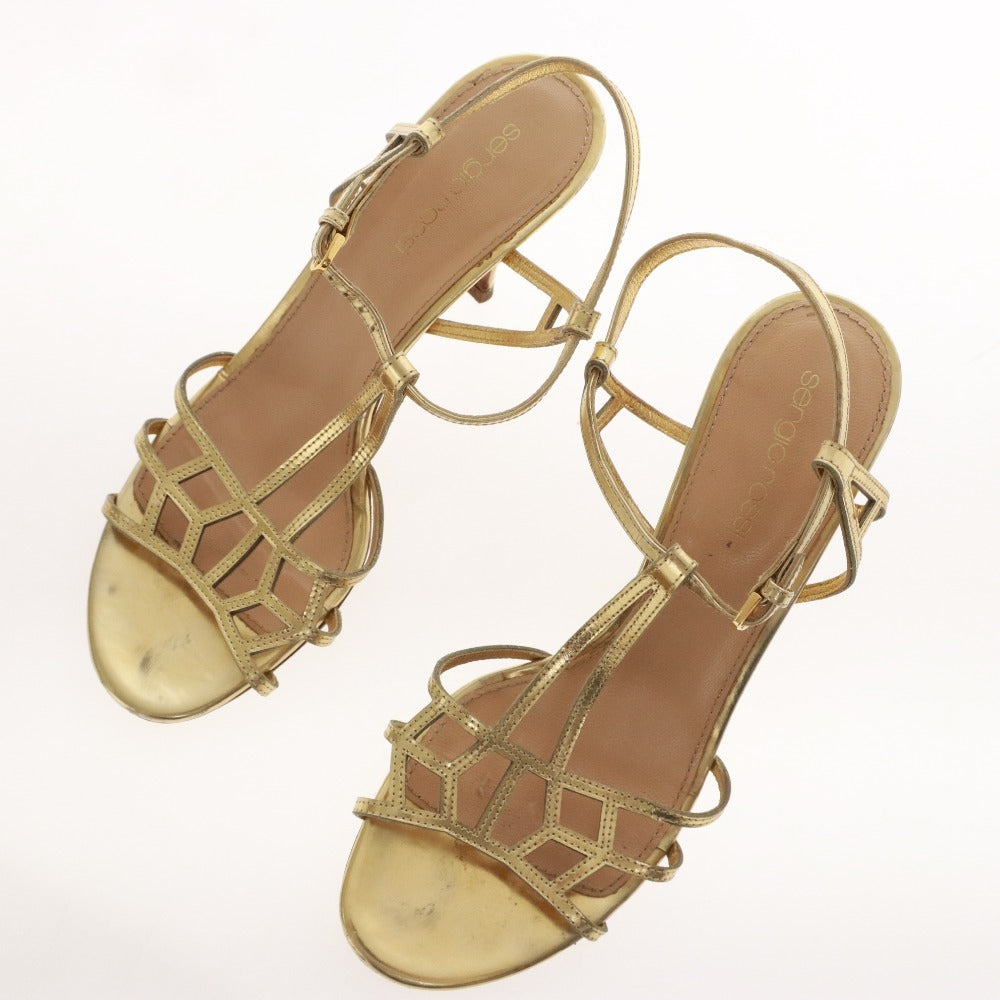 ■ Sergio Rossi sandals, ankle strap, women's, size 36 1/2 (equivalent to 23.5cm), gold