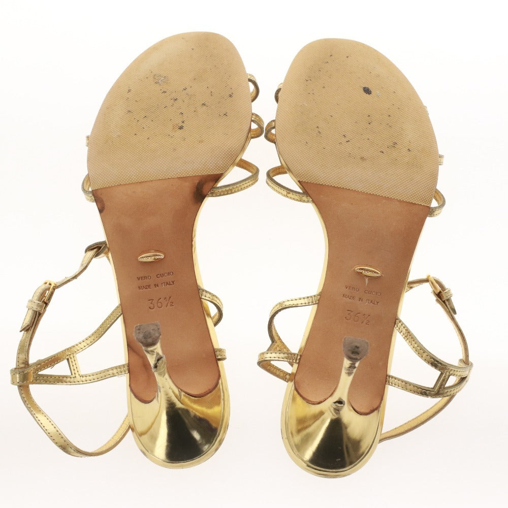 ■ Sergio Rossi sandals, ankle strap, women's, size 36 1/2 (equivalent to 23.5cm), gold