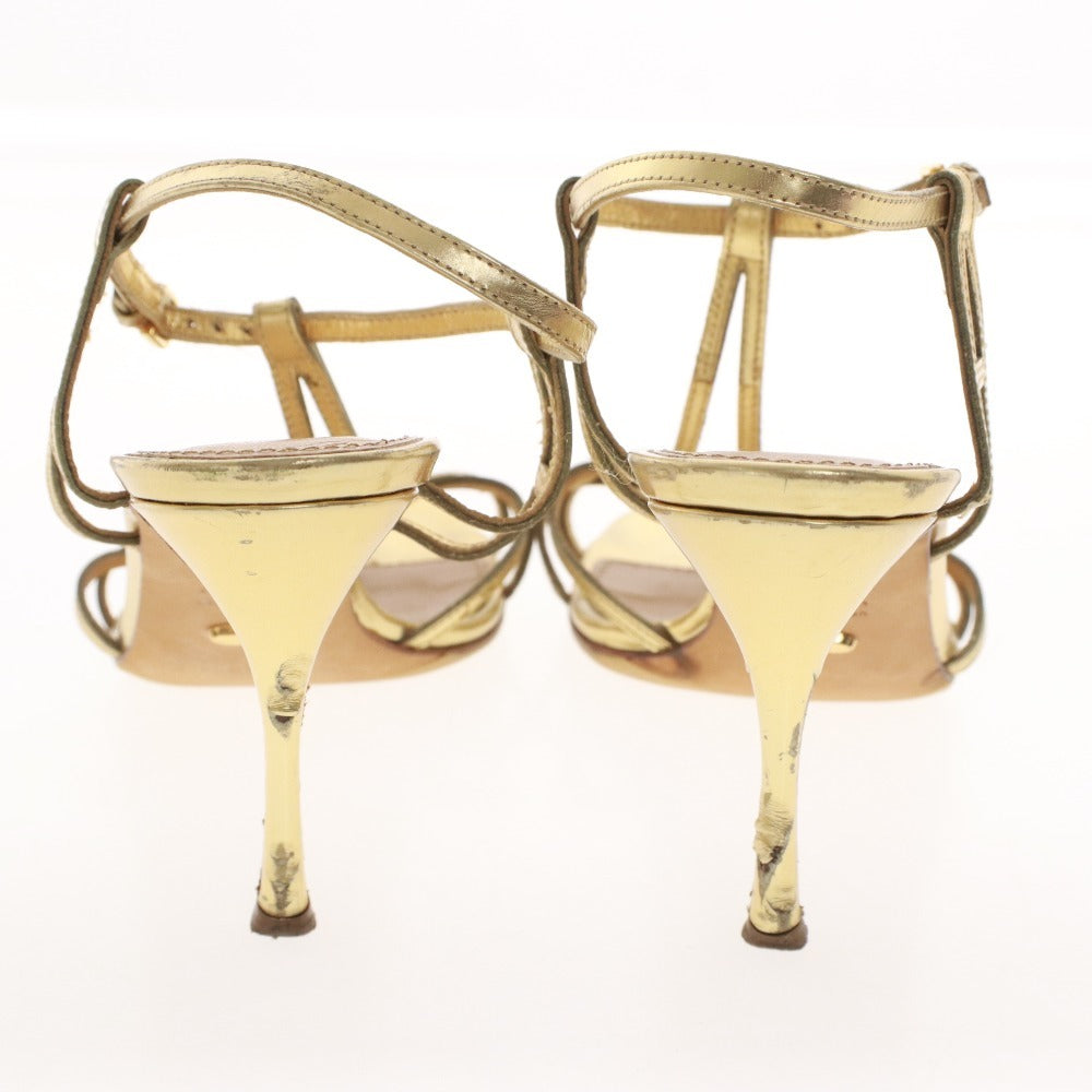 ■ Sergio Rossi sandals, ankle strap, women's, size 36 1/2 (equivalent to 23.5cm), gold