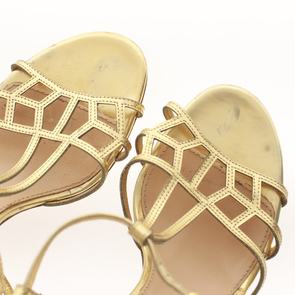 ■ Sergio Rossi sandals, ankle strap, women's, size 36 1/2 (equivalent to 23.5cm), gold