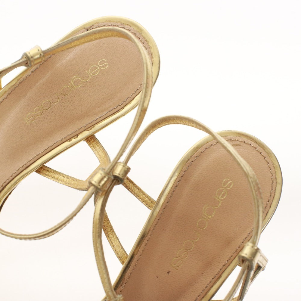 ■ Sergio Rossi sandals, ankle strap, women's, size 36 1/2 (equivalent to 23.5cm), gold