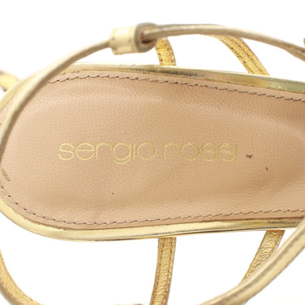 ■ Sergio Rossi sandals, ankle strap, women's, size 36 1/2 (equivalent to 23.5cm), gold