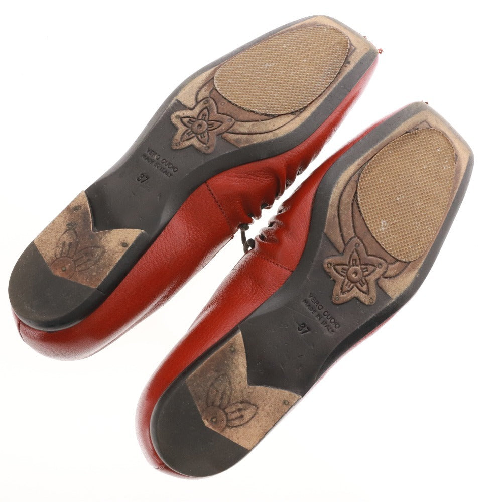 ■ Dries Van Noten flat shoes, women's size 37 (equivalent to 24cm), reddish brown, with box