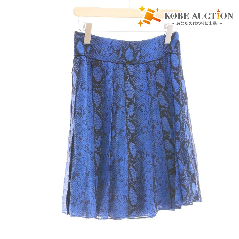 ■ プロエンザスクーラー スカート ボトムス パイソン ひざ丈 レディース 0 （XS相当） ブルー タグ付き 未使用