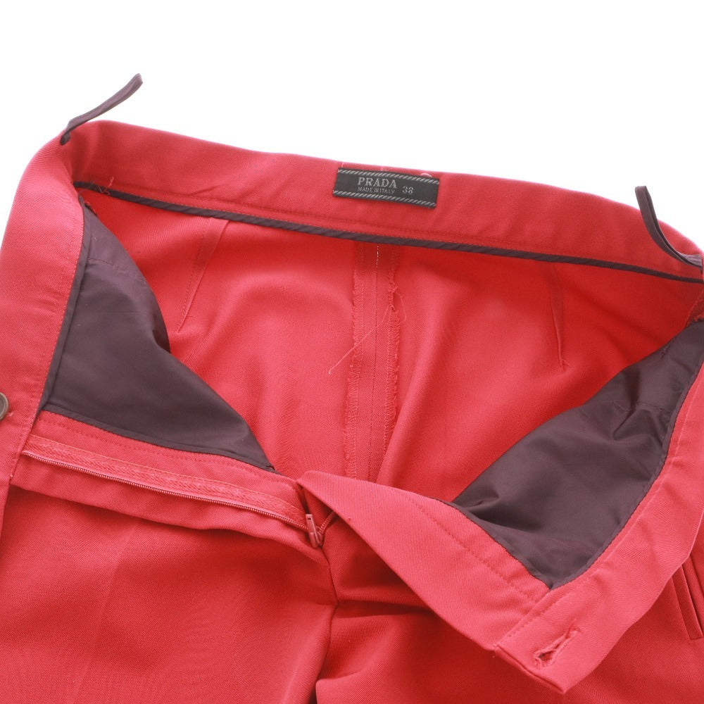 ■ プラダ パンツ ボトムス センタープレス レディース 38 （M相当） レッド