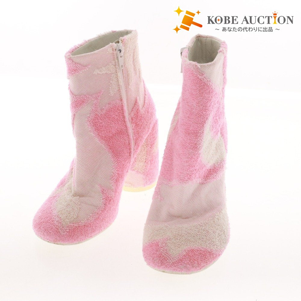 ■ エムエムシックス メゾンマルジェラ ショートブーツ 靴 レディース 36 1/2 （23.5cm相当） ピンク ホワイト